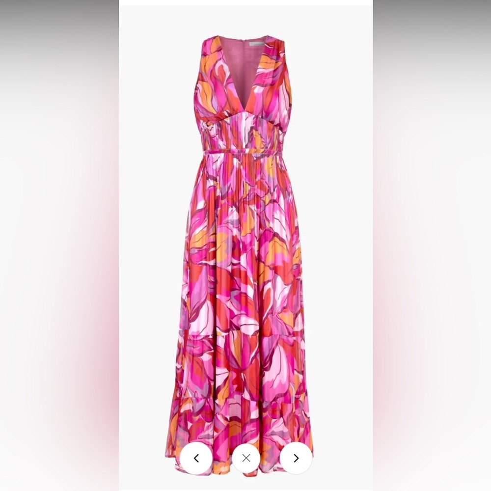 Sleeveless Pink Multi-Color Maxi Dress